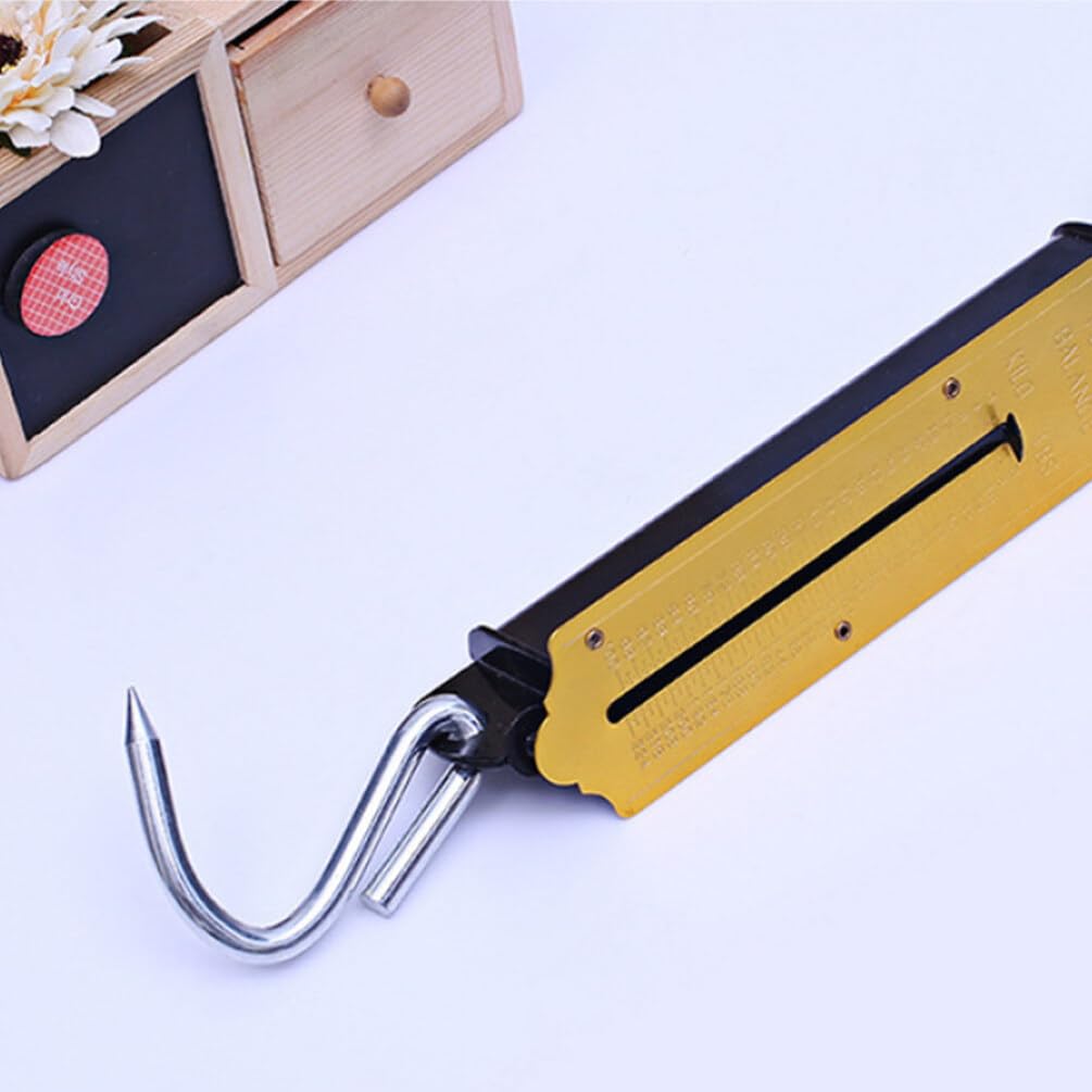 Spring Fish Scale, Portable Fishing Scale with Hook Large Handle Hanging Luggage Scale Handheld Aluminum Tube Weigher