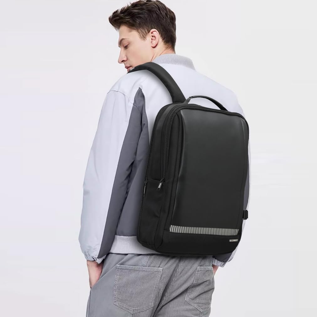 BESMART Waterproof Laptop Backpacks with USB Charging Port & Trolley Sleeve, Shockproof 15.6 Inch
