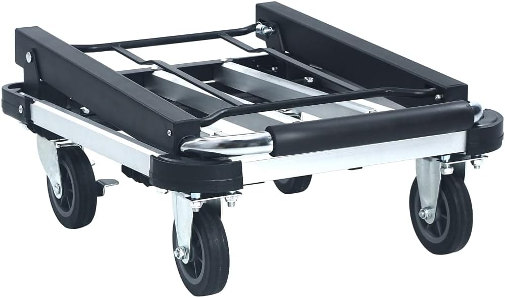 SKM Foldable Transport Trolley 330.7 lb Aluminum Silver, (Weight 17.33KG)