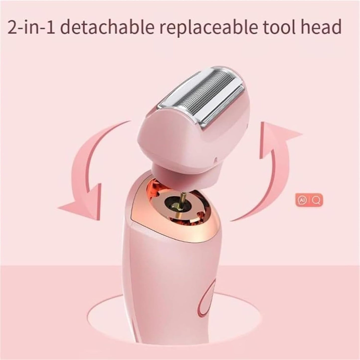 Electric Razor for Women, Rechargeable Hair Remover, Portable and Safe Lady Razor, 2 in 1 Double-Headed Waterproof Wet and Dry, Electric Bikini Trimmer for Women (Blue)