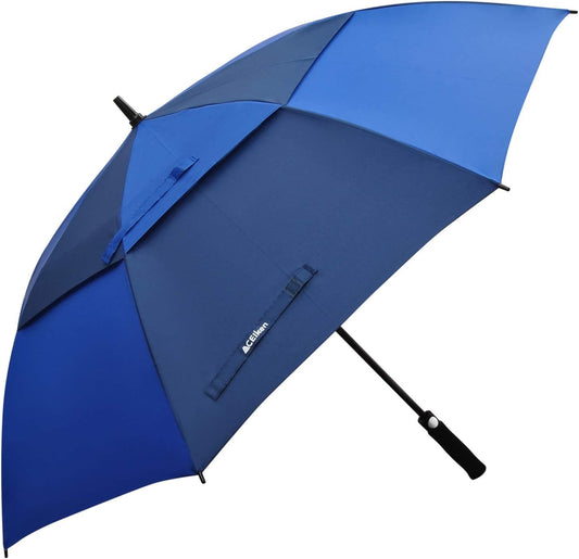 Golf Umbrella Large 58/62/68 Inch Automatic Open Golf Umbrella Extra Large Oversize Double Canopy Vented Umbrella Windproof Waterproof for Men and Women