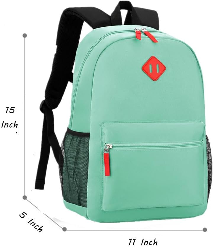 Preschool Backpack Kindergarten Toddler School Backpacks Primary School Backpack for Boys and Girls with Chest Buckle (Set Light Green, Medium-15 H)