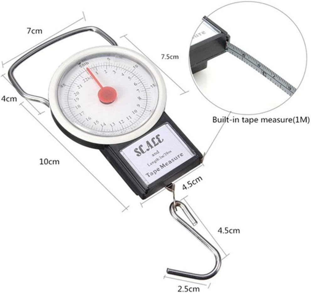Portable Mini Fish Hook Scale Spring Scale, Mini Dial Measure Hanging Hook Weighing Scale Portable