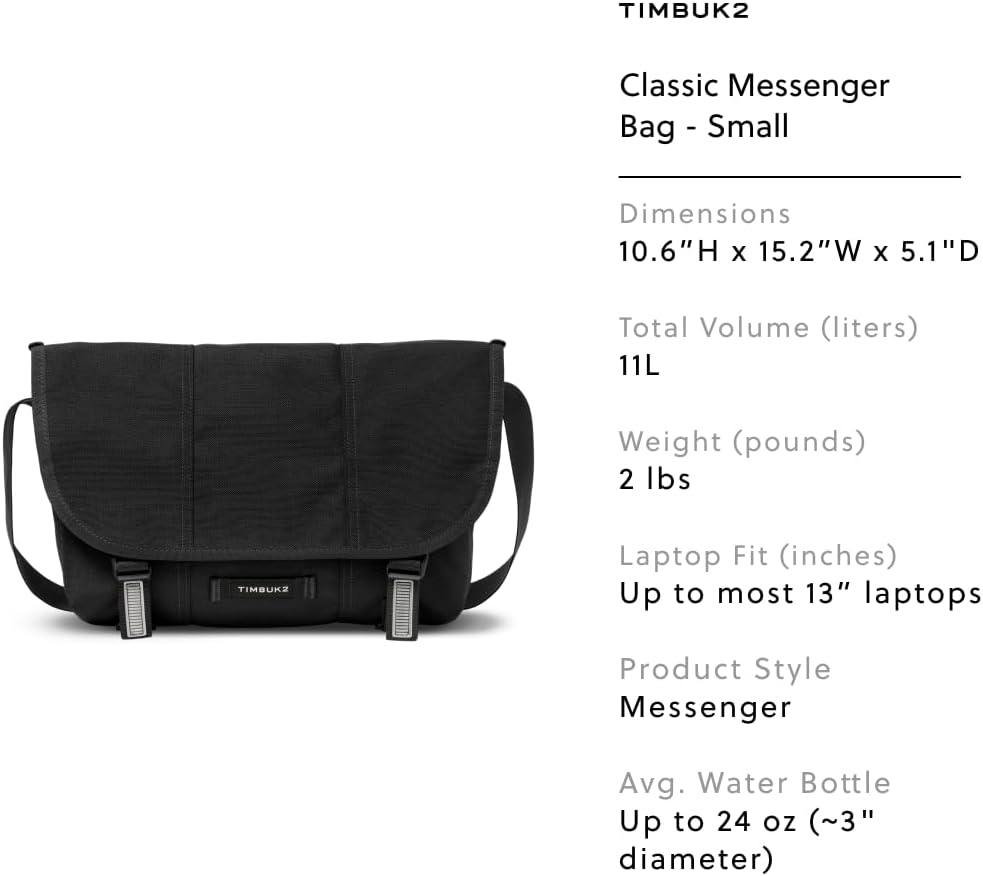 Timbuk2 Classic Messenger Bag - Durable, Water-Resistant, fits 13", 15", 17" Laptop