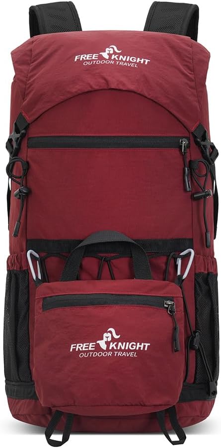 Bseash 30L Lightweight Hiking Backpack, Outdoor Sport Waterproof Travel Bag Daypack for Cycling Climbing Skiing (Red)