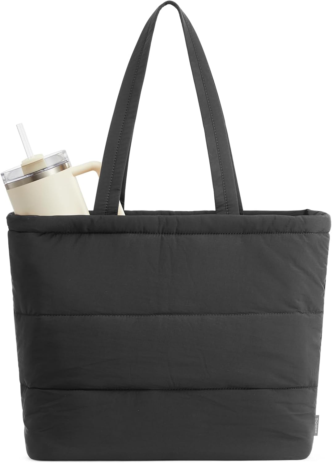 G4Free Tote Bag for Women, Puffer Casual Shoulder Bag with Cup Holder and Laptop Compartment for Travel, Work, Gym
