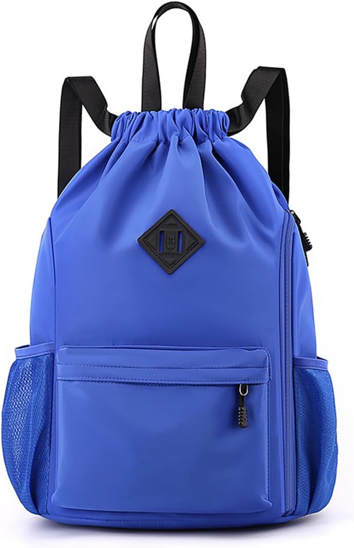 Valleycomfy Waterproof Drawstring Gym Backpack Bag for Men & Women,Sports Gym Bag with Side Pocket