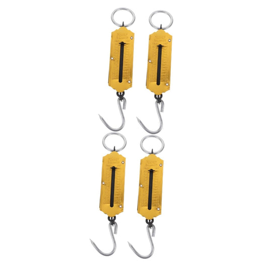 Mikikit 4pcs Portable Spring Scale Weight Measurement Hook for Kitchen Fishing to Use Mechanical Design No Batteries Required Hanging Scale