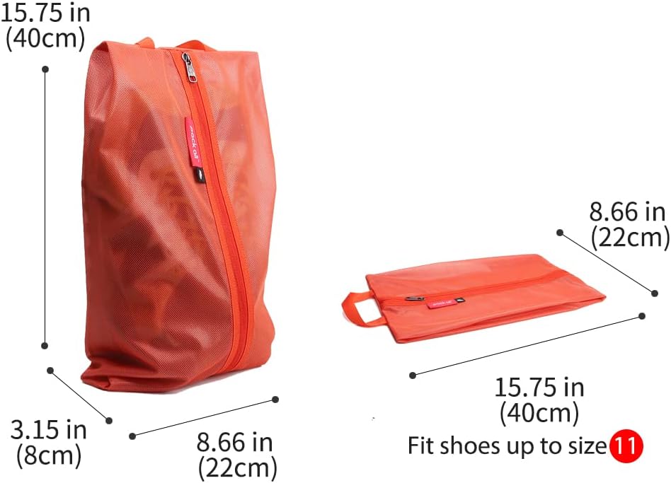 pack all Travel Accessories Bundle | 1 Shoe Bag (Orange) & 1-110 Lbs Luggage Scale (Orange)