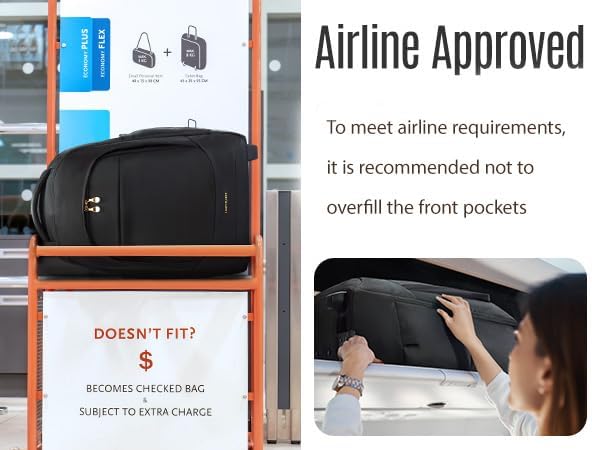 LIGHT FLIGHT 37L Rolling Travel Backpack, Water-Resistant Travel Laptop Backpacks with Wheels for Adults, 17 Inch Large Roller College Backpack Luggage Carry on, Champagne