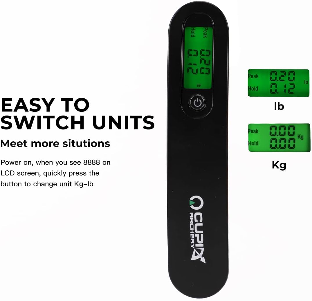 Digital Bow Scale,110 lbs High Precision Archery Bow Scale with Peak/Hold Function