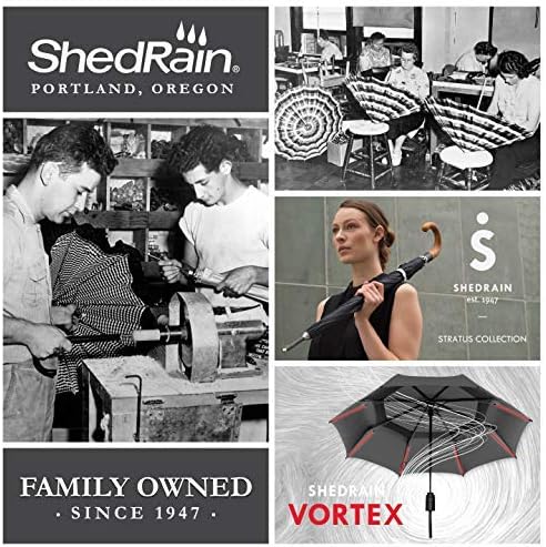 ShedRain Unbelievabrella Inverted, Upside Down, Windproof & Rainproof Car Umbrella - Hands Free C-Shape Handle - Heavy Duty, Double Layer Reverse Canopy Protects Men & Women Outdoors from Wind & Rain