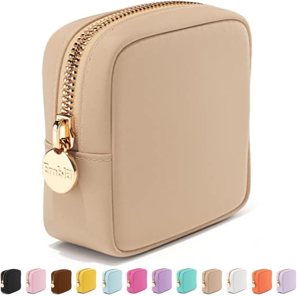 Embla Makeup Bag Travel Cosmetics Pouch and Toiletry Bag, Nylon Zipper Pouch Purse, Cute Make Up