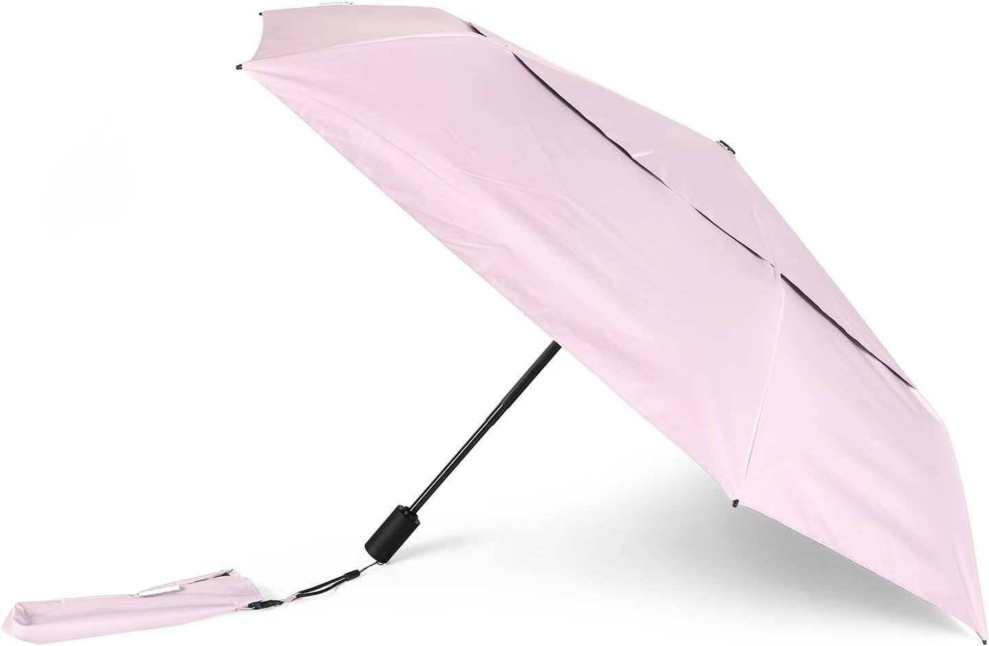 Outdoor Sun Automatic Folding Safe Shaft Umbrella - Repel Double Layered Windproof Travel Compact Umbrella for Rain