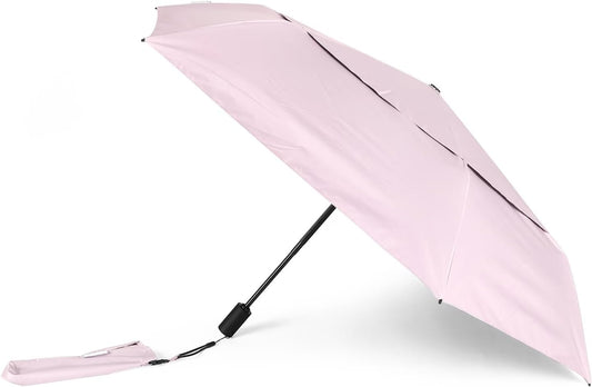 Outdoor Sun Automatic Folding Safe Shaft Umbrella - Repel Double Layered Windproof Travel Compact Umbrella for Rain