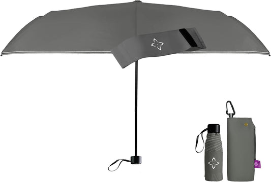 Windproof Travel Mini Umbrella - Manual Open Close with No Rebound for Seniors & Kids, Small Compact and Portable for Rain, Reflective Design for Night Safety Men & Women