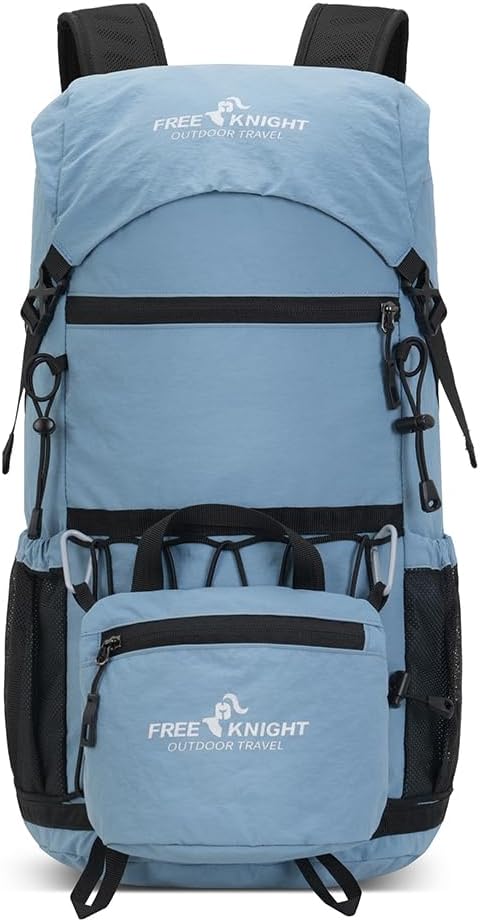 Bseash 30L Lightweight Hiking Backpack, Outdoor Sport Waterproof Travel Bag Daypack for Cycling Climbing Skiing (Light Blue)