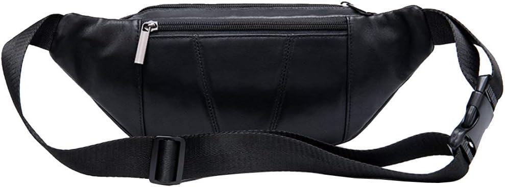 Hebetag Leather Fanny Pack Waist Bag for Men Women Travel Hiking Running Hip Bum Belt Slim Cell Phone Purse Wallet Pouch