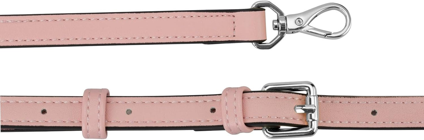 Allzedream Leather Purse Strap Replacement Crossbody Handbag Long Adjustable (Pink, Silver Hardware)