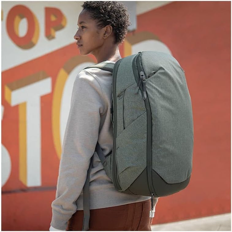 Peak Design Travel Backpack 30L, Sage, Expandable 27-33L Design, Rear and Top Access, Weatherproof Shell, Laptop Sleeve, Ideal for Travel or Everyday Carry, Versatile Backpack for Men and Women