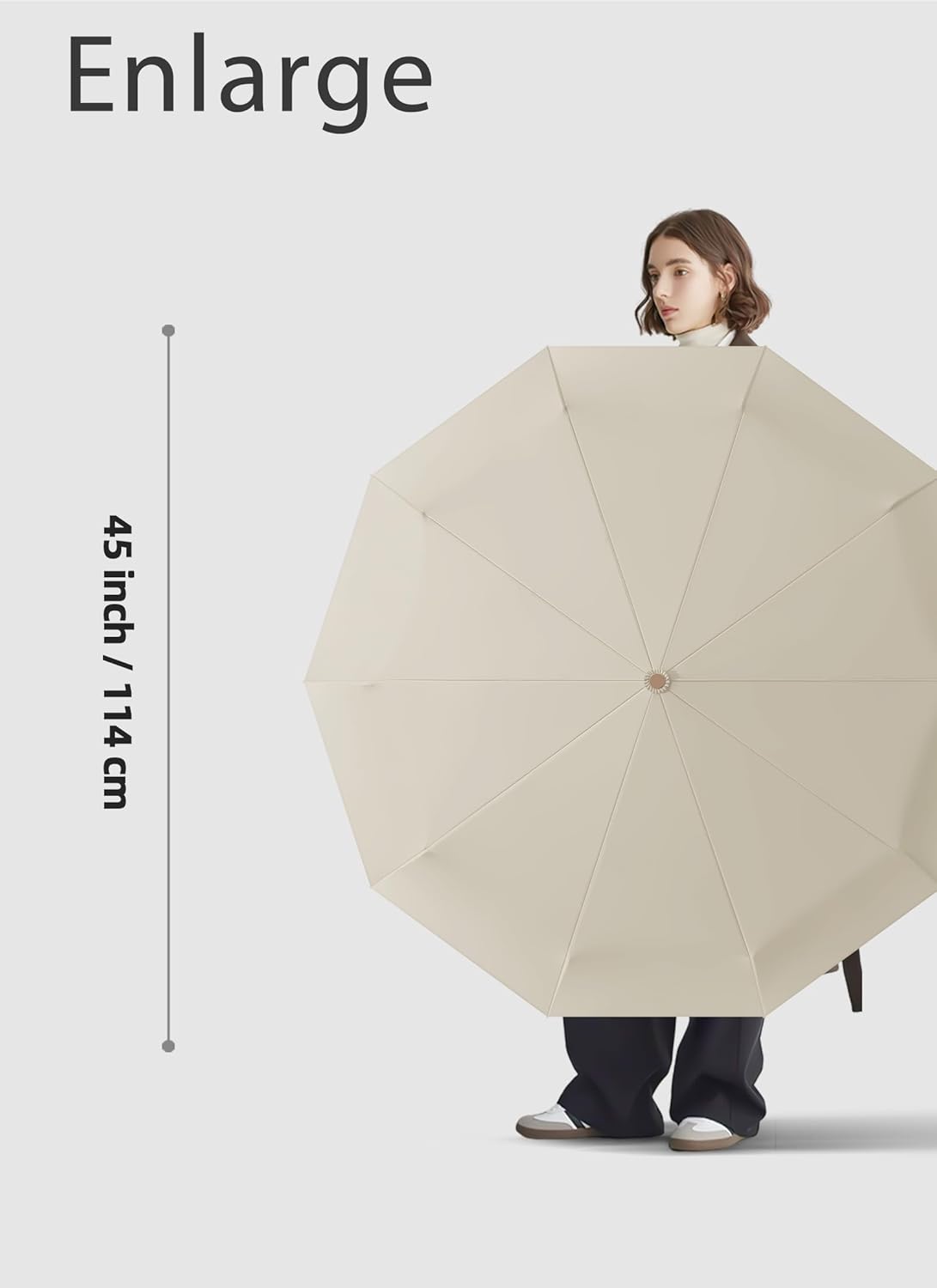 Rain Cats Large Umbrella 45 Inch diameter Umbrellas for rain Strong10 Ribs Fiberglass Windproof big