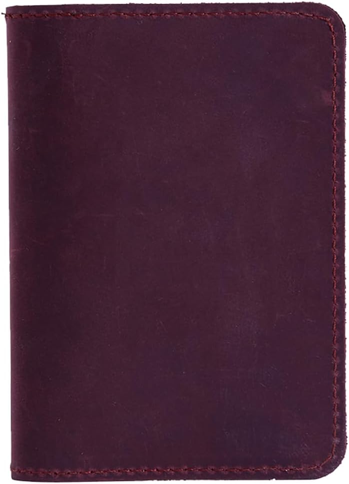 INCARNE US Passport Cover Clear - Travel Passport Wallet - Leather Passport Holder for Men Women Family with Card Slots & Note Compartmen - Sleeve Protector - Genuine Leather - Vintage Burgundy