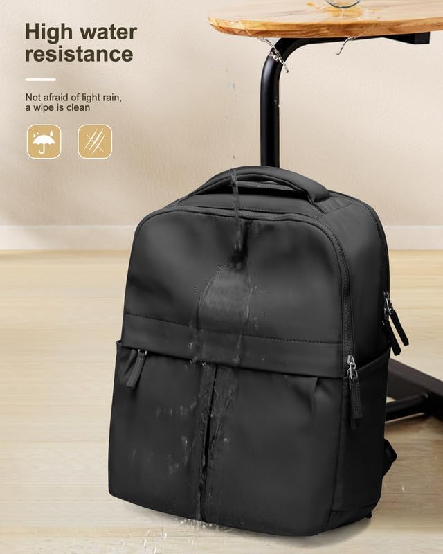 Black Laptop Backpack for Women Large Travel Backpack for Men Gym Work Teacher Backpack with Laptop Compartment Casual Daypack Backpacks