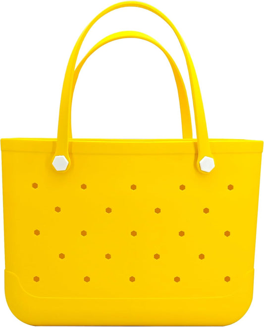 CXY Rubber Beach Bag, Waterproof Travel Tote bag for Women Outdoor Summer Beach Tote Washable Bag Open Handbag for Daily