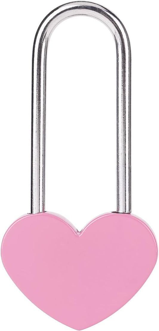 3.5" 50mm Love Lock Heart Padlock, Pink Single Heart Keyless Wish Lock for Lovers Wedding, Valentines, Anniversary, Travel, Valentines Day(NO Key)