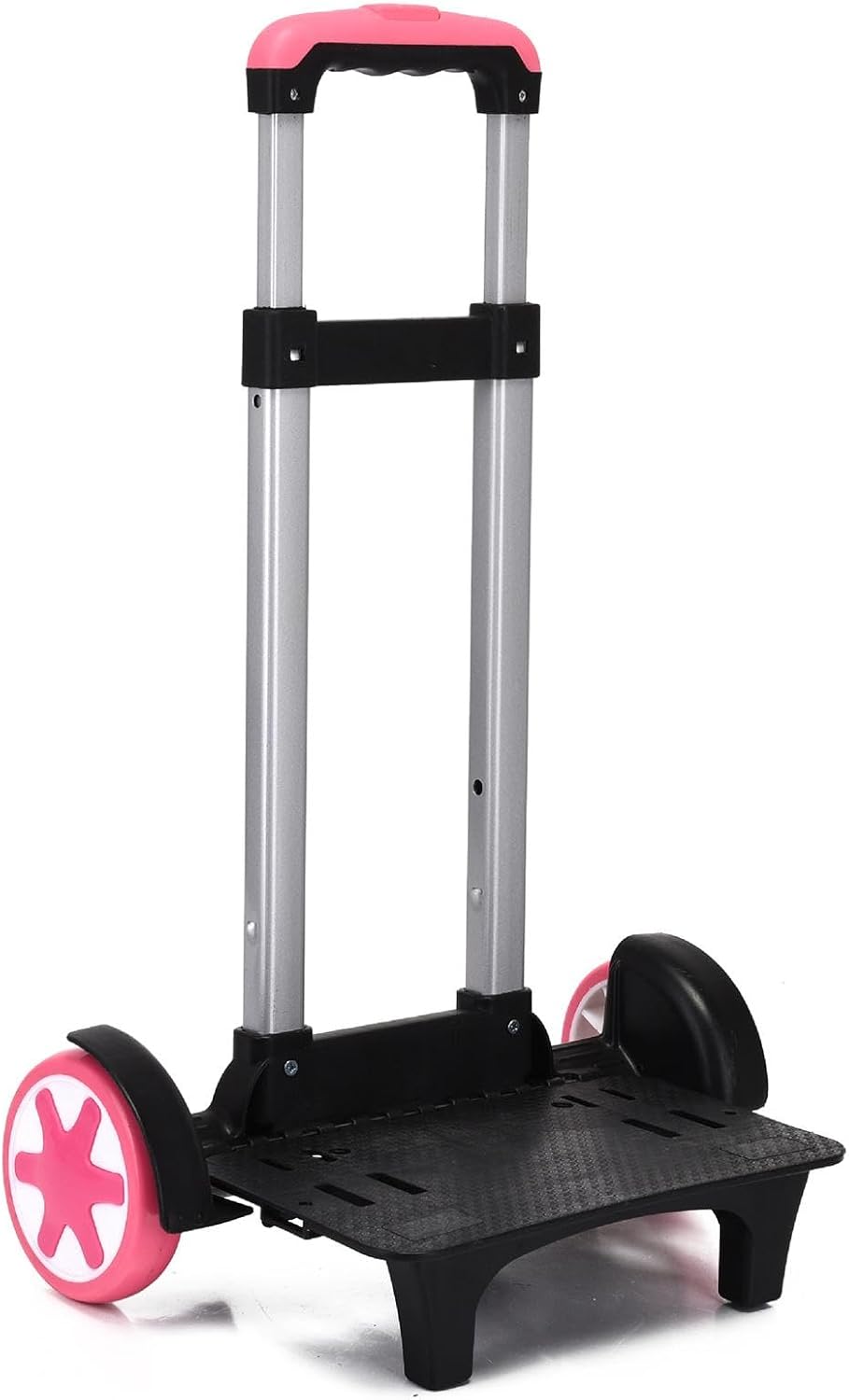 Backpack Trolley Wheeled Cart Telescopic Rod Aluminum Alloy Black Luggage Cart with Wheels Travel Trolley for Boxes Backpack, Women