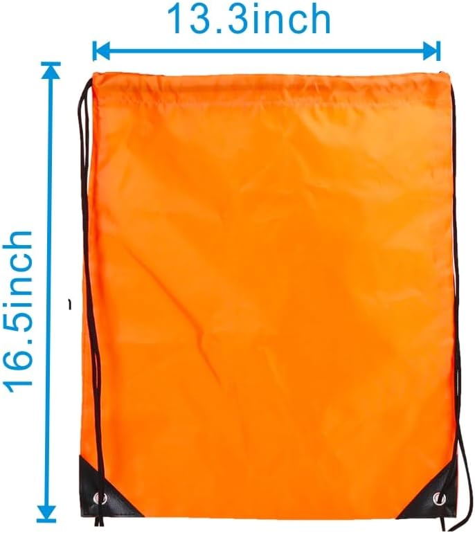 Drawstring Backpack Bulk 50 packs Draw String Backpack Bags DIY Gym Sports trip Traveling Yoga ride Pedestrianism Cinch Bag Sackpack Drawstring (orange)