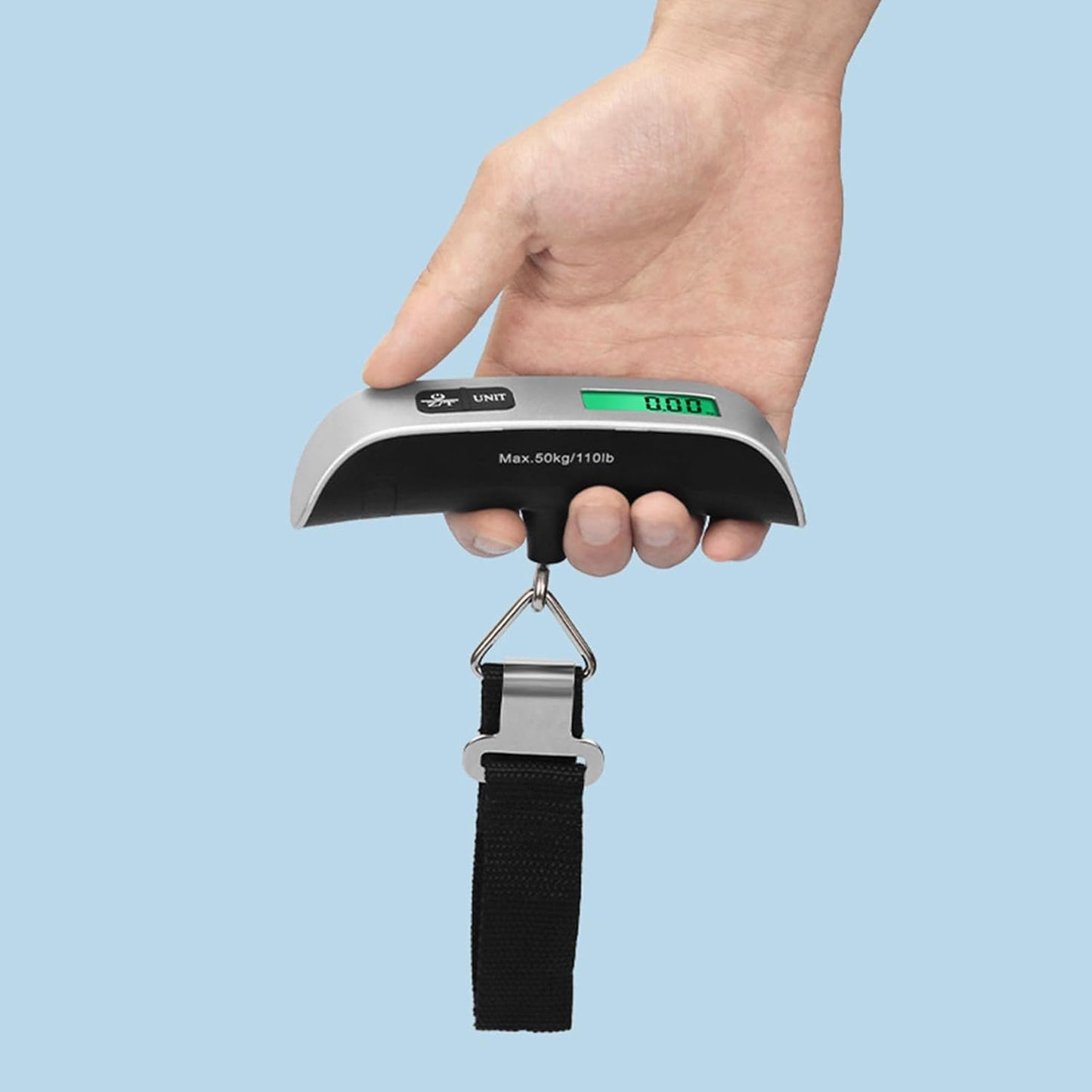 Portable Electronic Hook Scale LCD Large Green Light Display 50kg Hanging Hook Scale (Hook Type)