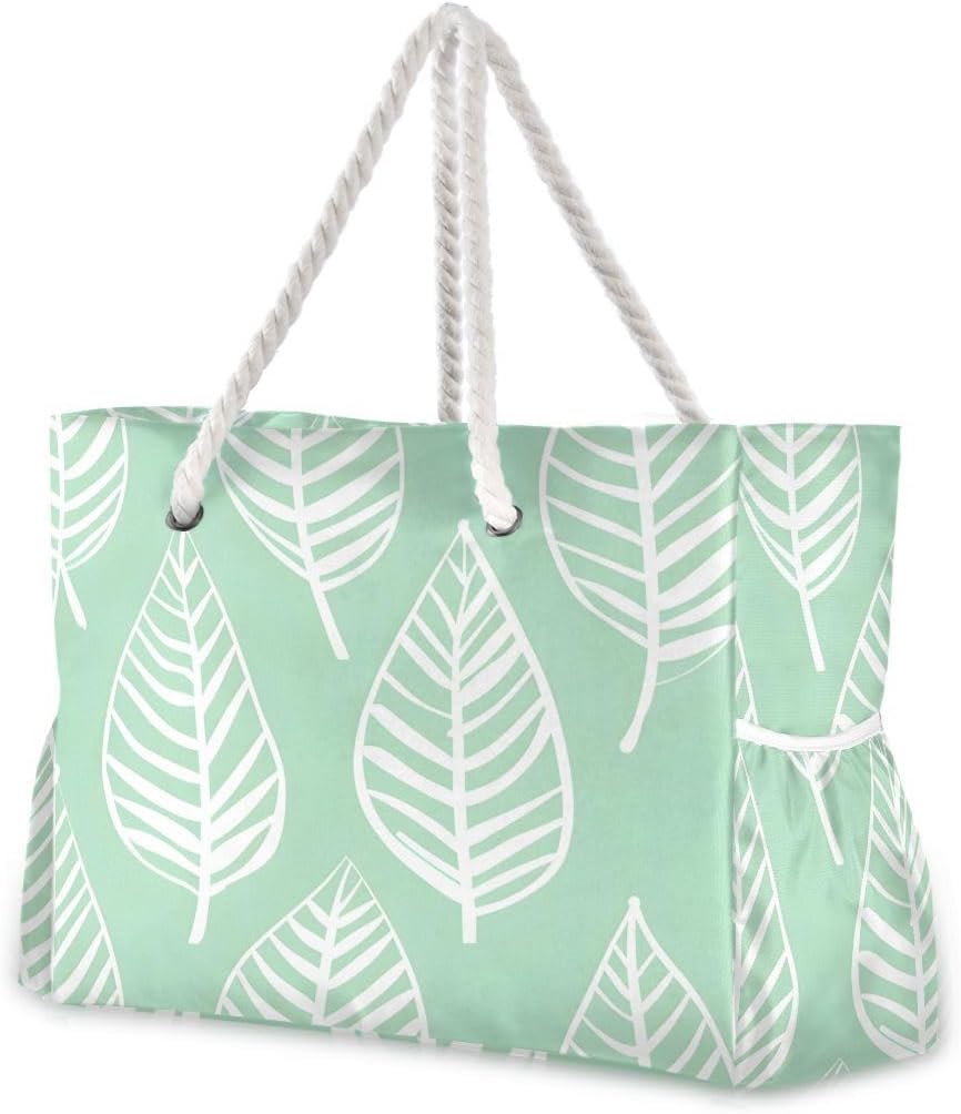 senya Large Beach Bags Totes Canvas Tote Shoulder Bag Soft Wave Water Resistant Bags for Gym Travel Daily Ocean