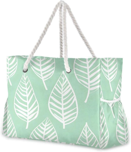 senya Large Beach Bags Totes Canvas Tote Shoulder Bag Soft Wave Water Resistant Bags for Gym Travel Daily Ocean