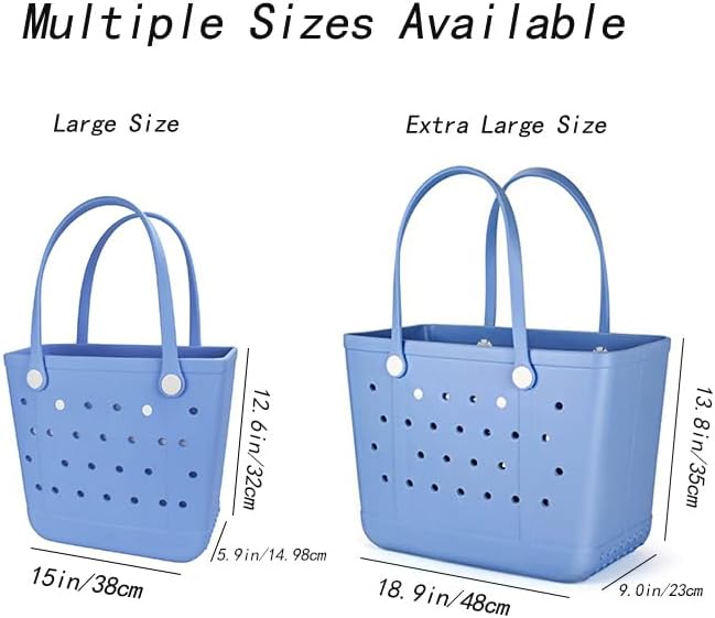 Tote Bag for Women - Large Rubber Beach Bag, Medium Waterproof Sandproof Travel Tote Bags for Beach Outdoor Sports