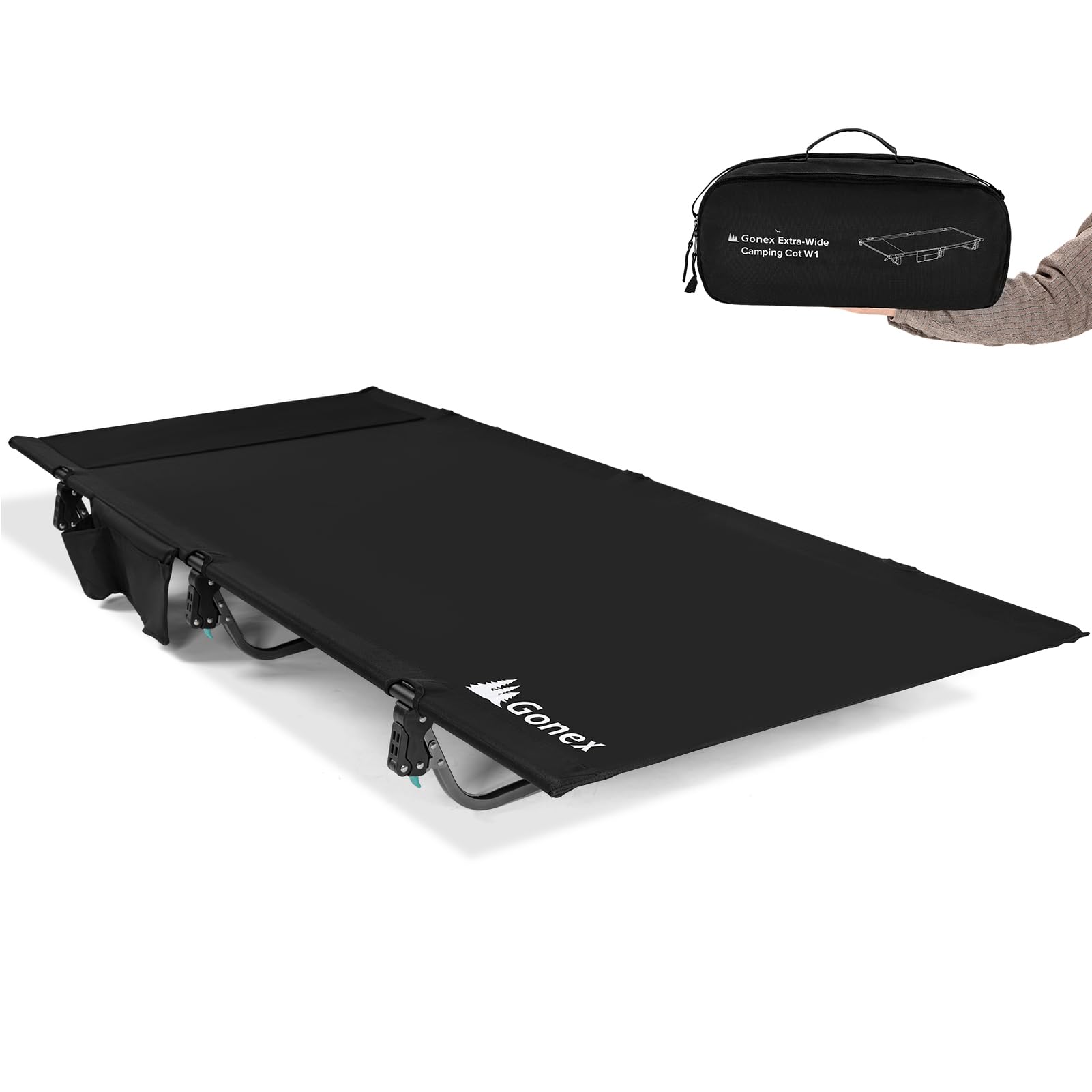 Gonex 31" Wide Camping Cot Lightweight Folding Portable Camp Cot for Adult