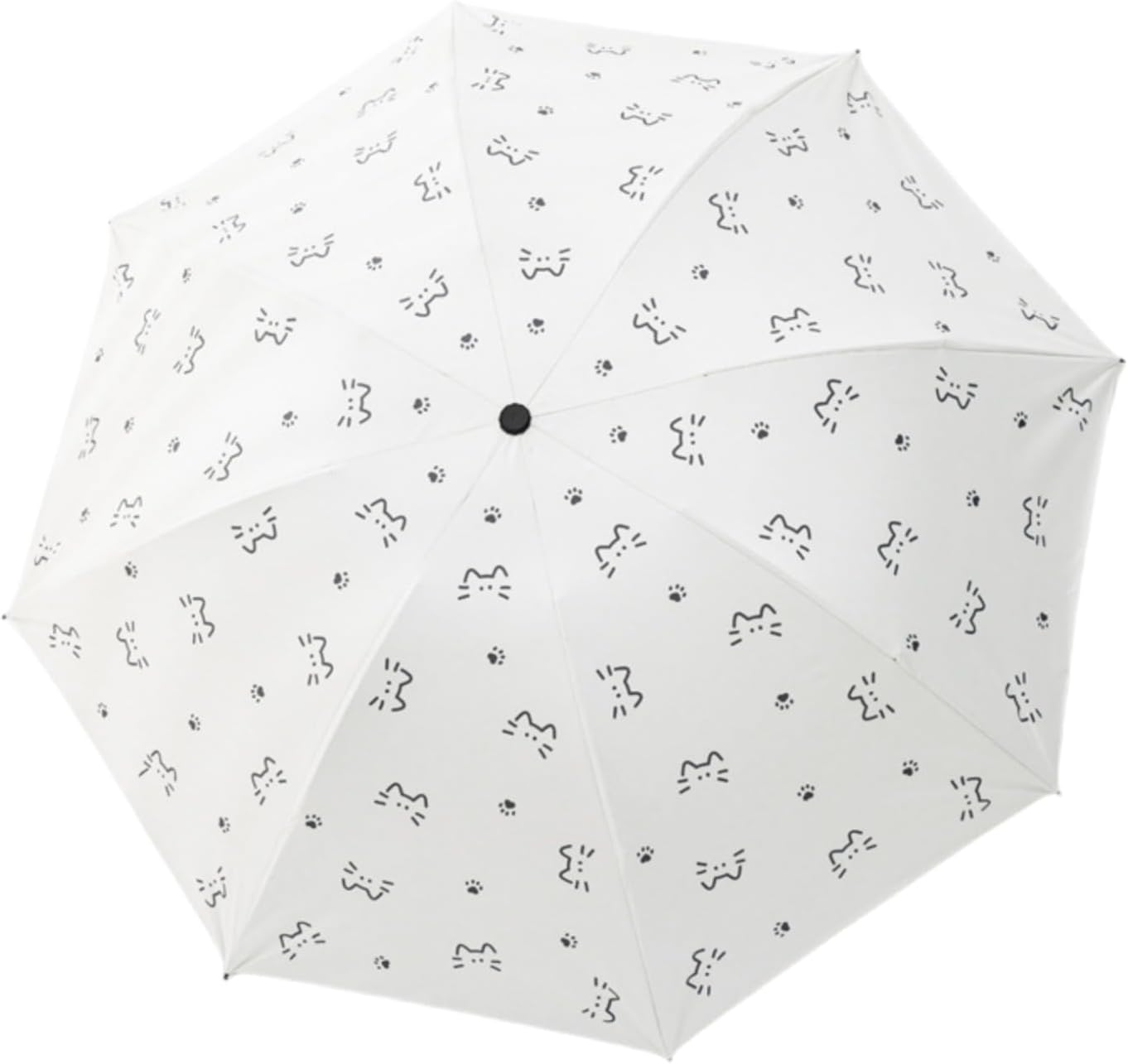 Compact Cat Umbrella - Automatic Folding, Dual-Use Rain and Sun Protection, Black Coating Anti-UV, Windproof, Lightweight, Portable Travel Companion for Men and Women