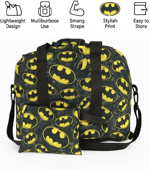 BT Man Duffle Bag with Pouch–Canvas Large Capacity Water-Resistant |Travel Gym & Sports Bag-Adjustable Strap Metal Swivel Hook & Shoe Compartment | Luggage Camping Birthday | Unisex Gift Men Women Kid
