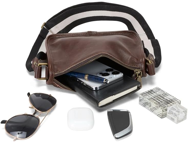 Genuine Leather Vintage Shoulder Bag Crossbody Small Messenger Bag for Men Women Casual Daily