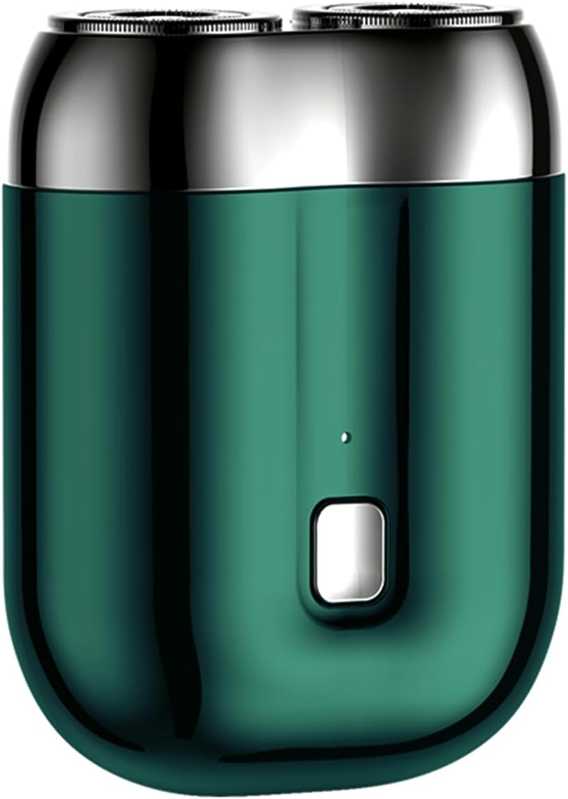 New Model Mini Dual-Head Electric Shaver, Upgrade Pocket Shaver, Washable Double Head Razor, USB Electric Mini Portable Razor, Rechargeable Waterproof Compact Electric Shaver(Four Color) (Green)