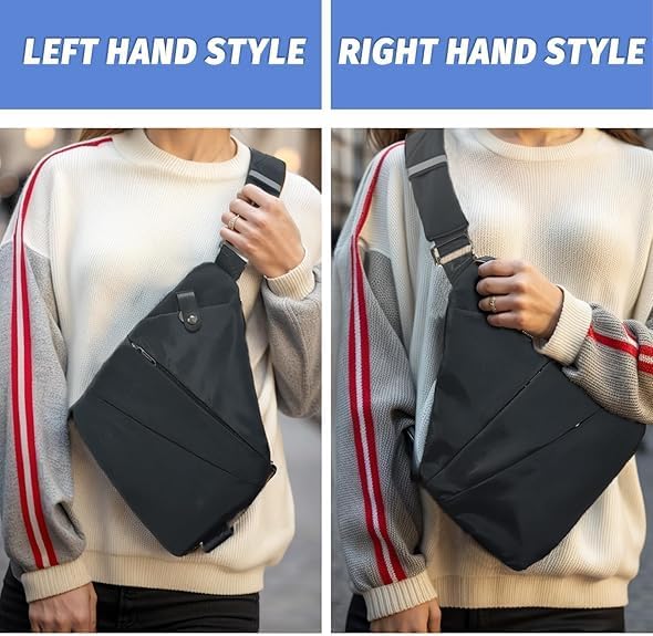 Anti Theft Travel Bag,Slim Sling Bag, Crossbody Purse Bags for Women Men