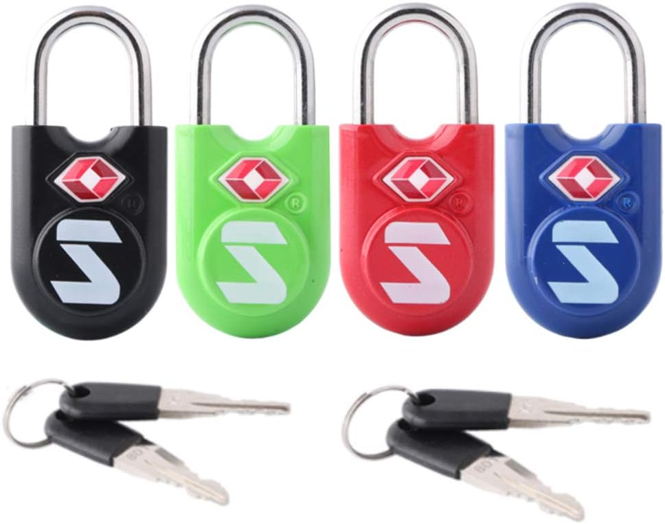 Sure Lock TSA Approved Luggage Locks Mini Size Lock with Keys for Travel, Zinc Alloy Body with Steel Shackle, Key Alike, Key Alike in The Same Package