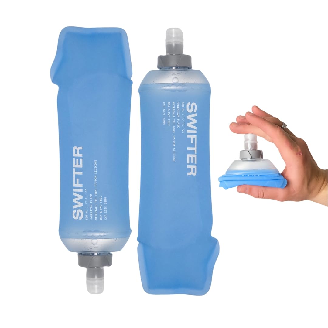 SWIFTER 2x Soft Flask 500ml | Running, Hiking, Cycling Hydration Flask | Collapsible, Leakproof