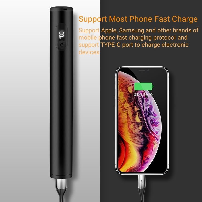 Bike Power Bank, Aluminum Alloy 9,000mAh Portable Power Bank, Ultra-Compact 9K External Battery with Fast Charging