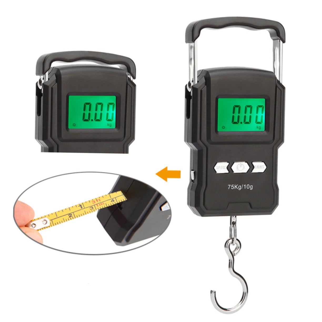 Hand Scale for Luggage 75kg/10g Accurate Digital LCD Display Hanging Scale Compact Design