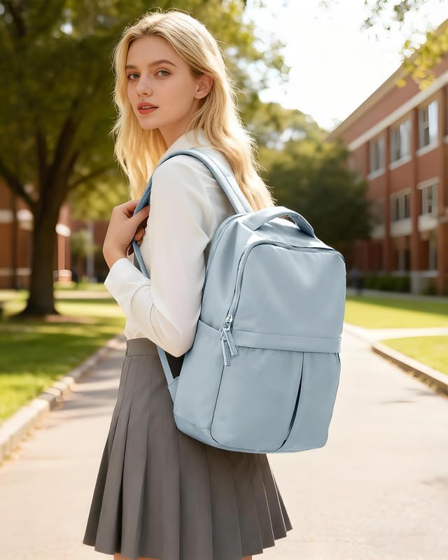Laptop Backpack for Women Men Gym Work Backpack Casual Daypack Backpacks Small Travel Backpack for Traveling on Airplane Lightweight College Teacher Backpacks for Women Blue