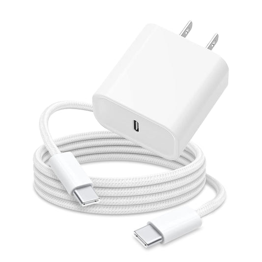 20W Type C Fast Wall Charger Block for iPhone 16e 16 15,AirPods 4 4th,Air Pods Max 2024,AirPods Pro 2nd,iPad 11 A16 2025 Pro 13/12.9, iPad 10th Air 13 Generation Tablet USB C Charging Cord Cable