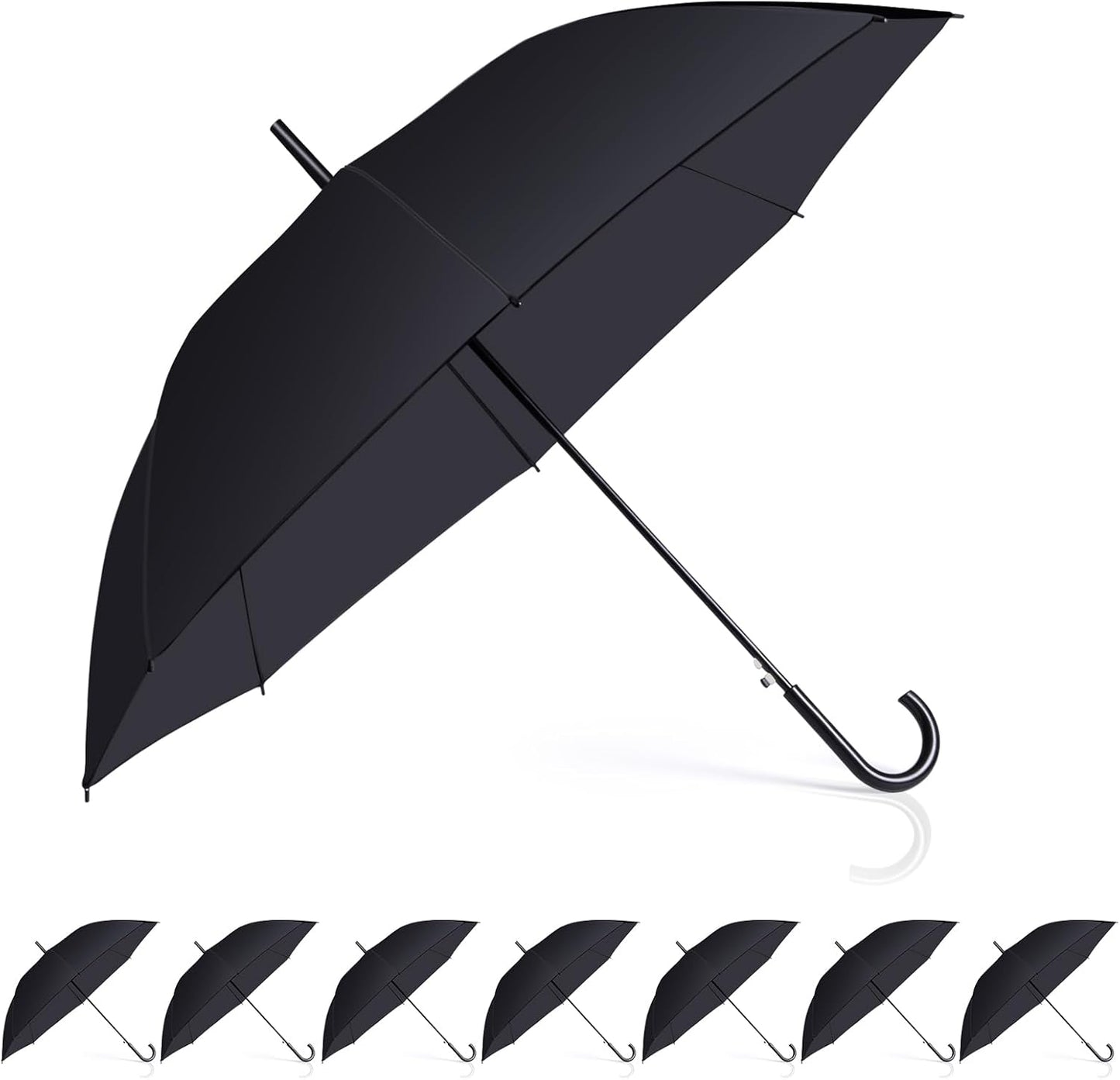 8 Pack Wedding Umbrella Bulk, Windproof Large Rain Umbrella, Strong Fiberglass Frame, Auto Open Wedding Umbrellas for Guests Bride Groom Photography Friend Gift