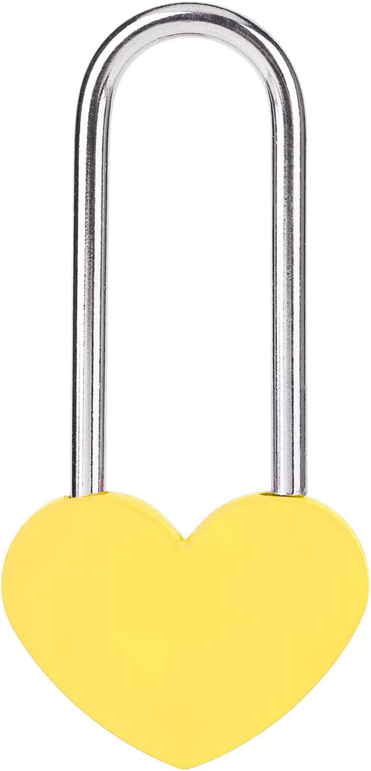 3.5" 50mm Love Lock Heart Padlock,Yellow Single Heart Wish Lock for Lovers Wedding,Valentines,Anniversary,Travel, Valentines Day, Bridge(NO Key)