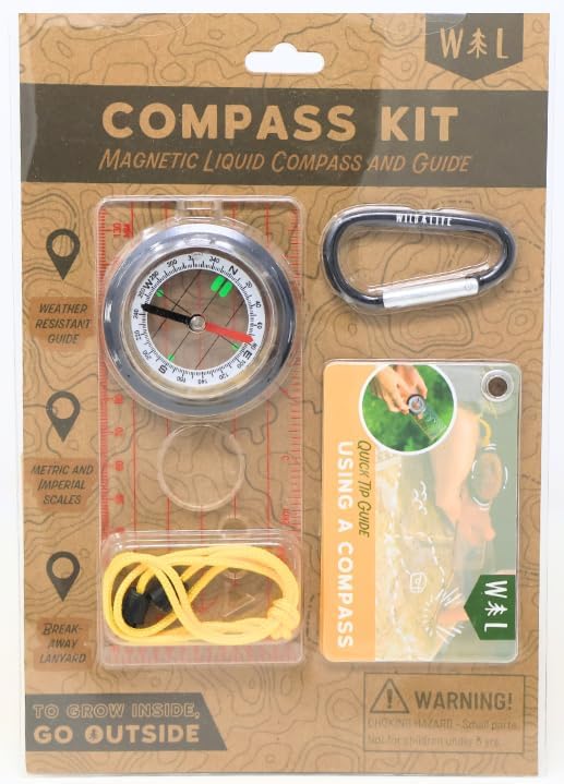 Magnetic Liquid Compass Kit – Professional Hiking Compass with Rotating Bezel, Quick-Tip Guide &
